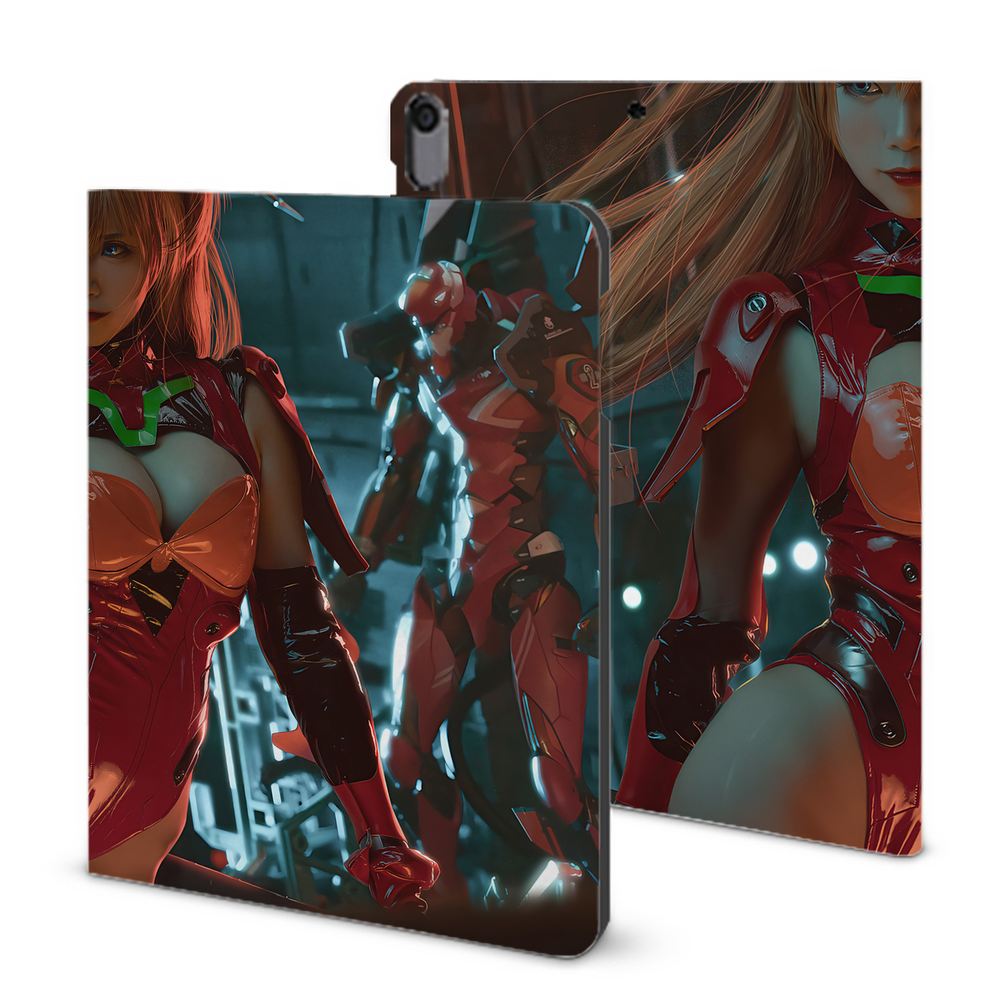 （画像用） EVA 新世紀エヴァンゲリオン IPad ケース ブック型 PUレザー TPU 耐衝撃 軽量 薄型 ペン収納なし 全面保護 IPad 各モデル対応